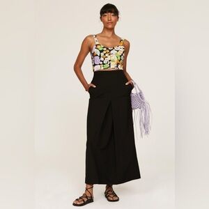 Maje 70s Floral Crop To, Size 1